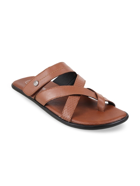 

Metro Men Tan Brown Leather Comfort Sandals