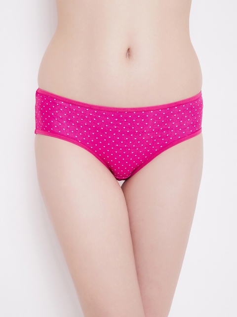 

Clovia Women Pink & White Polka Printed Hipster Briefs PN3411F14