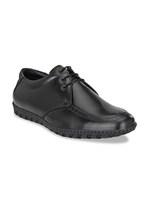 

Fentacia Men Black Solid Genuine Leather Formal Derbys