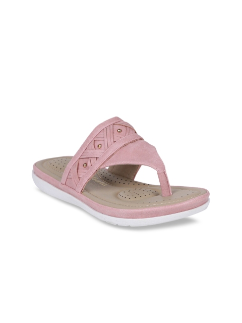 

Bata Women Pink Woven Design Thong Flip-Flops