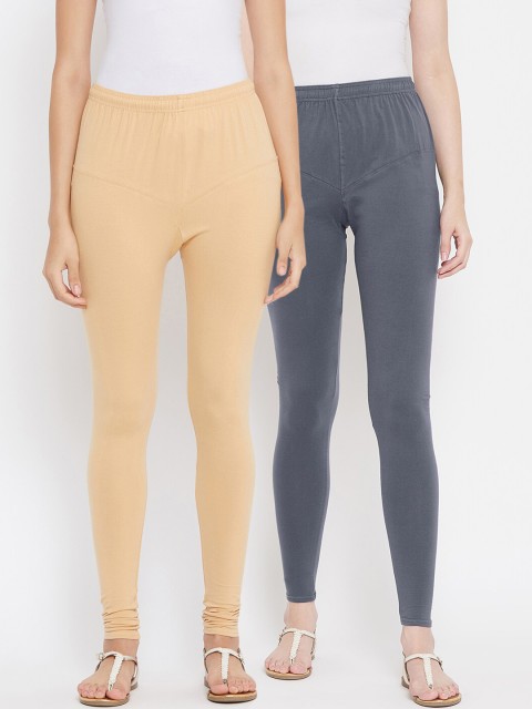 

Tulsattva Women Pack Of 2 Solid Leggings, Grey