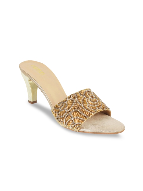 

Metro Women Gold-Toned Embellished Sandals