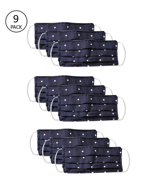 

Bellofox Unisex 9 Pcs Printed 3-Ply Reusable Cloth Masks, Blue