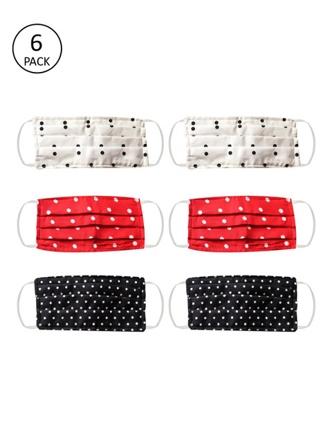 

Bellofox Unisex 6 Pcs 3-ply Reusable Outdoor Masks, Red