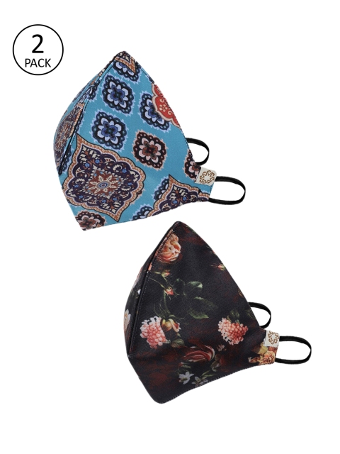 

VASTRAMAY Adults Pack of 2 Reusable 4-Ply Anti-Pollution Cloth Masks, Black
