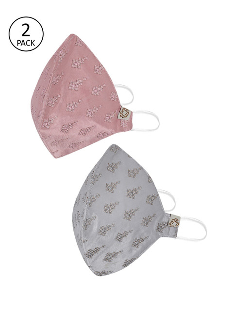 

VASTRAMAY Adults Pack of 2 Reusable 4-Layers Cloth Masks, Grey