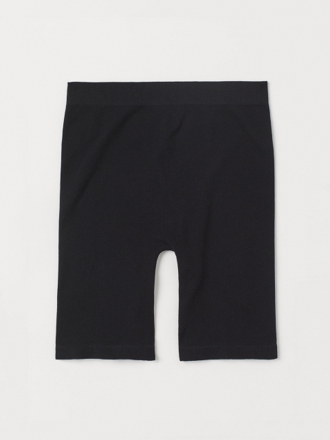 

H&M Women Black Seamless Ribbed Biker Shorts