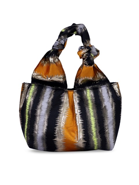 

Diwaah Yellow & Green Striped Shoulder Bag