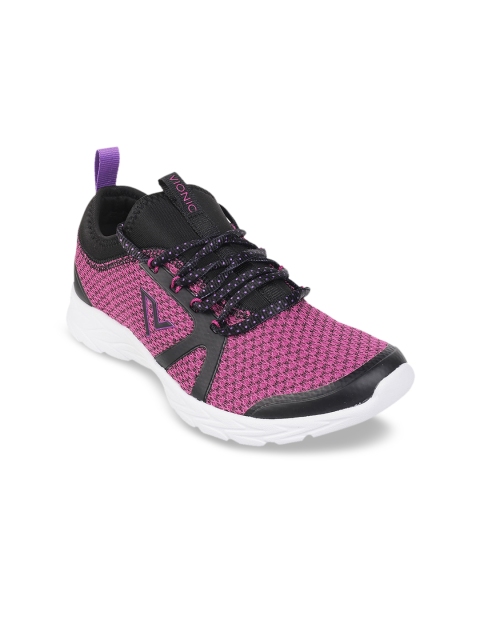 

VIONIC Women Pink & Black Woven Design Sneakers