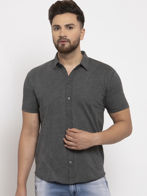 

WILD WEST Men Grey Regular Fit Solid Casual Shirt