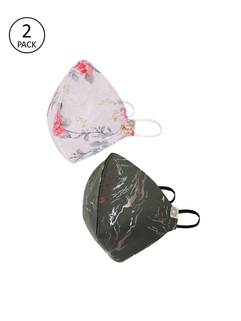 

VASTRAMAY Adults Pack of 2 Reusable 4-Layers Cloth Masks, Green