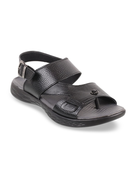

Metro Men Black Leather Fisherman Sandals