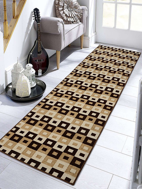 

Saral Home Beige & Brown Geometric Anti-Skid Floor Runner