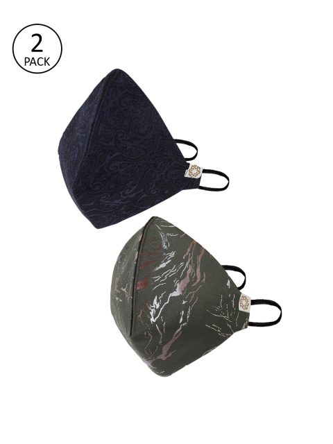 

VASTRAMAY Adults Pack of 2 Reusable 4-Ply Cloth Masks, Green