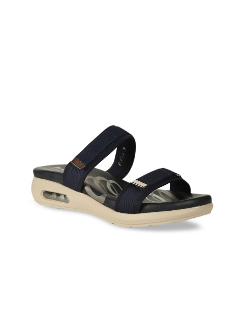 

Bata Women Navy Blue Solid Open Toe Flats