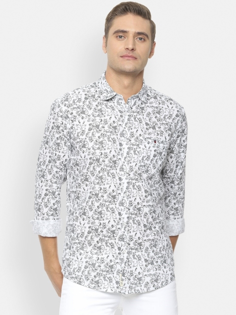 

Louis Philippe Jeans Men White & Black Slim Fit Floral Printed Casual Shirt