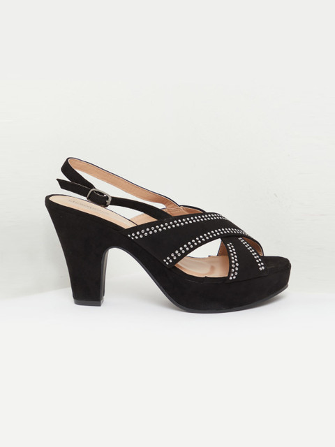 

shoexpress Women Black Embellished Peep Toes