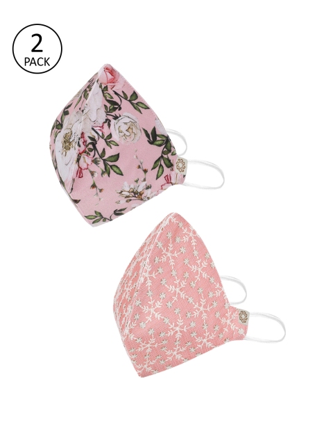 

VASTRAMAY Adults Pack of 2 Pink Reusable 4-Ply Anti-Pollution Cloth Masks