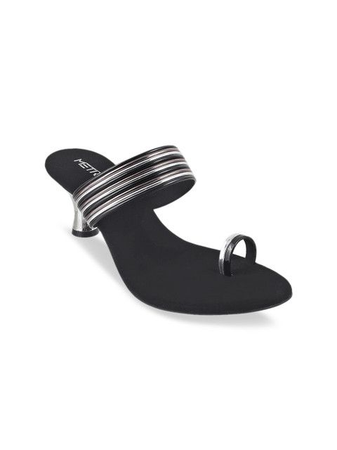 

Metro Women Black Striped Heels