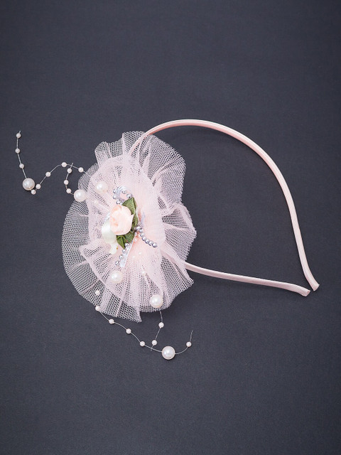 

Golden Peacock Girls Peach-Coloured Embellished Hairband