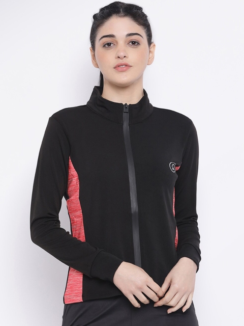 

Chkokko Women Black & Red Colourblocked Sporty Jacket