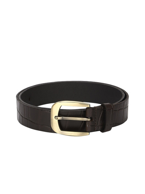 

Aditi Wasan Men Brown Croco Textured Genuine Leather Belt