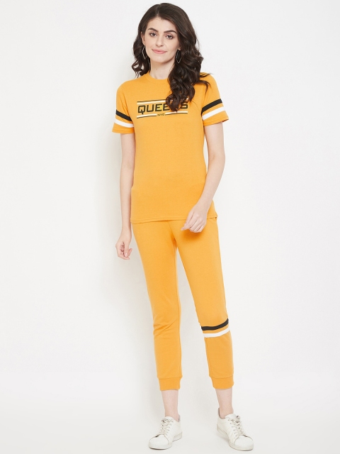 

Austin wood Women Mustard Yellow Printed Tracksuit
