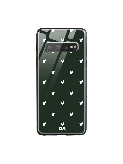 

DailyObjects Green & White Bundle Heart Samsung Galaxy S10 Glass Case
