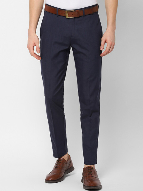 

Allen Solly Men Navy Blue Slim Fit Solid Regular Trousers