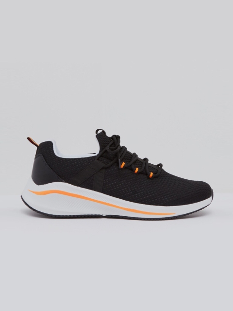 

shoexpress Men Black Textile Running Shoes