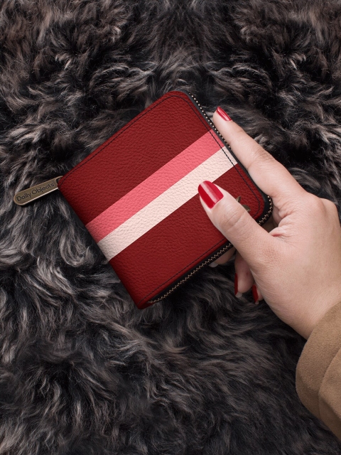 

DailyObjects Women Red & Pink Striped Zip Around Wallet