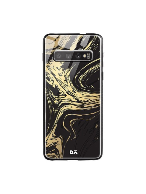 

DailyObjects Black & Gold-Toned Marble Art Samsung Galaxy S10 Glass Case