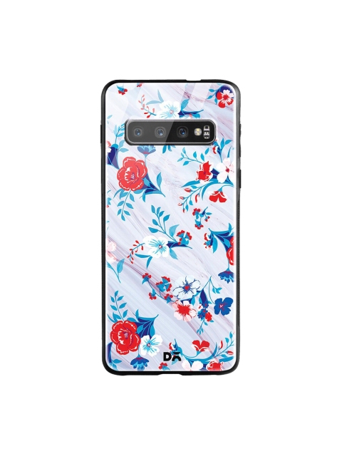 

DailyObjects Grey & Blue Marble Flowers Samsung Galaxy S10 Glass Case