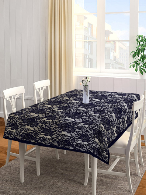 

Cannon Navy Blue & White Plastic With Floral Printed Mesh 4-Seater Rectangular Table Cover