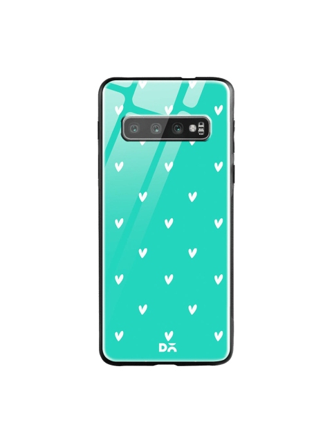 

DailyObjects Turquoise Blue & White Bundle Heart Turquoise Samsung Galaxy S10 Glass Case