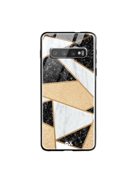 

DailyObjects Beige & Black Marble Quatret Samsung Galaxy S10 Glass Case