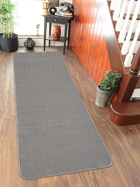 

Saral Home Grey Neo Striped Heavy Duty Anti-Skid Floor Runner