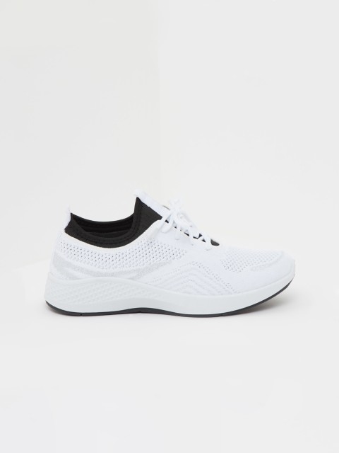

shoexpress Women White Textile Running Shoes
