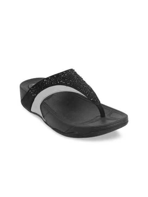 

Metro Women Black Embellished Wedges