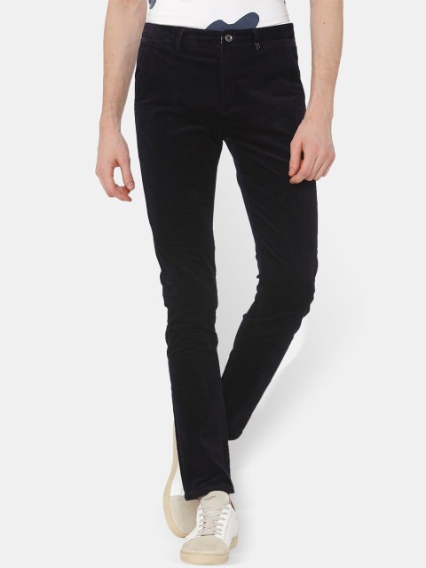 

Rex Straut Jeans Men Navy Blue Slim Fit Self Design Regular Trousers