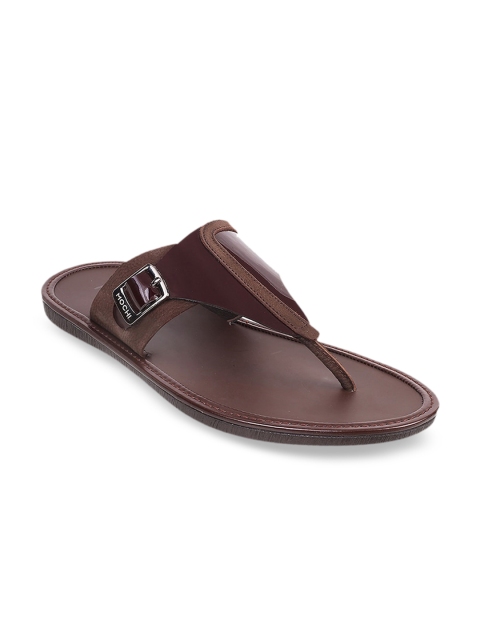 

Mochi Men Brown Solid Comfort Sandals