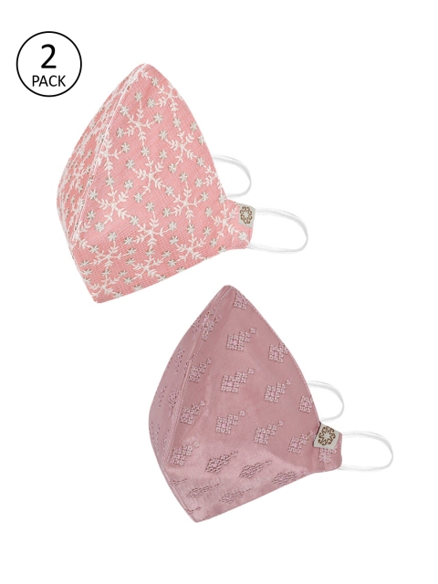 

VASTRAMAY Adults Pink Pack of 2 Reusable 4-Layers Cloth Masks