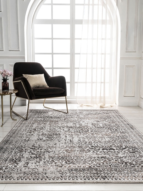 

DDecor Unisex Brown & Grey Ethnic Motifs Classical Small Carpet