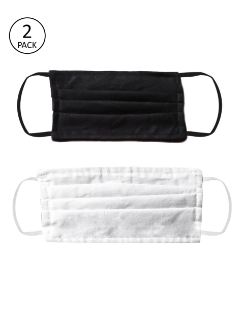 

Bellofox Unisex 2 Pcs Solid 3-Ply Reusable Cloth Masks, White