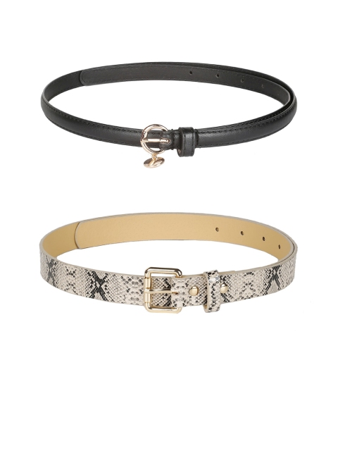 

CRUSSET Women Multicoloured Set of 2 Belts, Black