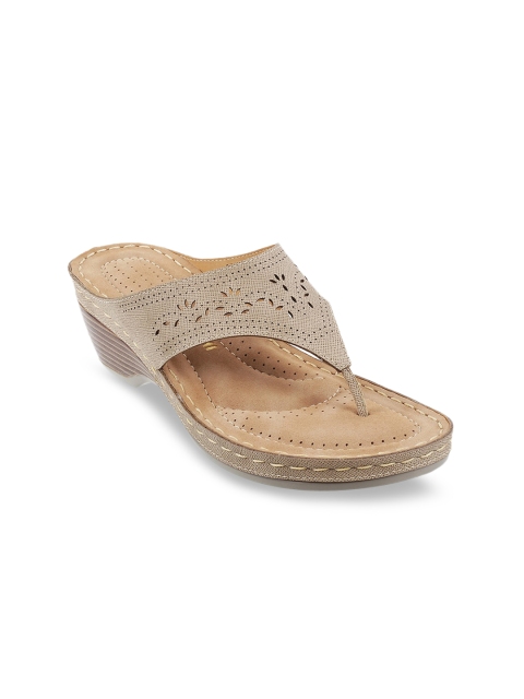

Mochi Women Beige Solid Wedges