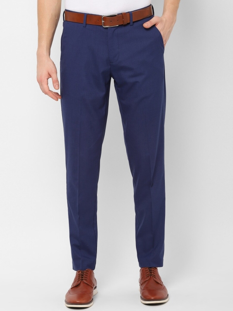 

Allen Solly Men Navy Blue Slim Fit Self Design Regular Trousers