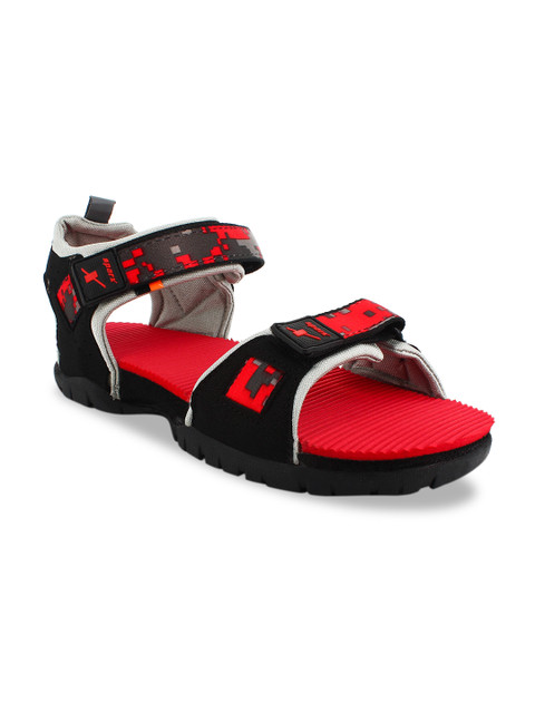 

Sparx Men Black & Red Solid Sports Sandals