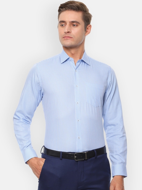 

Van Heusen Men Blue Regular Fit Checked Formal Shirt