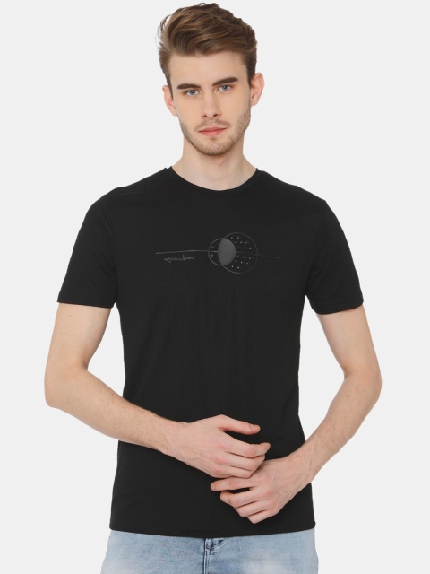 

Rex Straut Jeans Men Black Printed Round Neck T-shirt